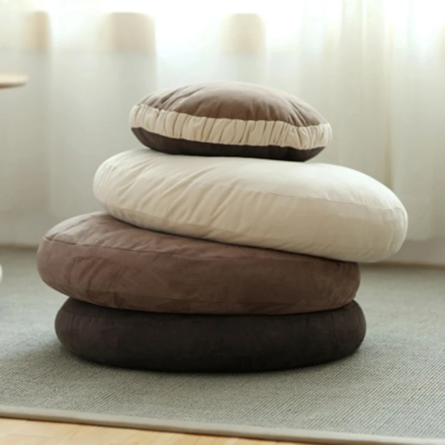60 см японские пуховые подушки, толстые декоративные милые Coton Cojines Silla, подушка для игр, круглая подушка с татами