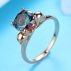 Твердые стерлингового серебра 925 ювелирные украшения Прекрасные ювелирные украшения женское кольцо классический красочный циркон камни