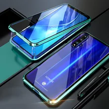 Передний+ задний стеклянный чехол для huawei Honor 20 Pro 9X Pro, Магнитный чехол для Honor 20 9X, чехол на весь корпус, противоударный чехол