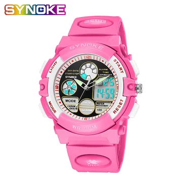 

SYNOKE Kids Watch Top Hot Selling Waterproof Digital Watches Fashion Back Light Children's Age Girl Watch Alarm Clock Strap