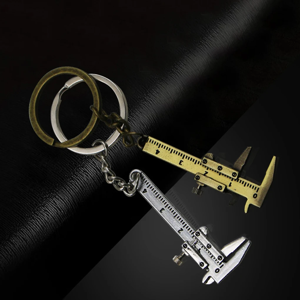 

Mini Vernier Caliper Key Chain Movable Vernier Caliper Ruler Model Zinc Alloy Key Ring Tool