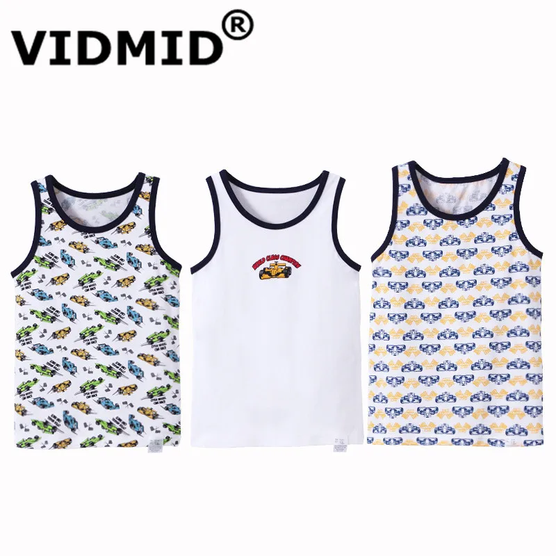 

VIDMID 3pcs/lot kids boys cars t-shirts tanks vests baby boys sleeveless cotton tops vests for 3-12 years children boys 7010