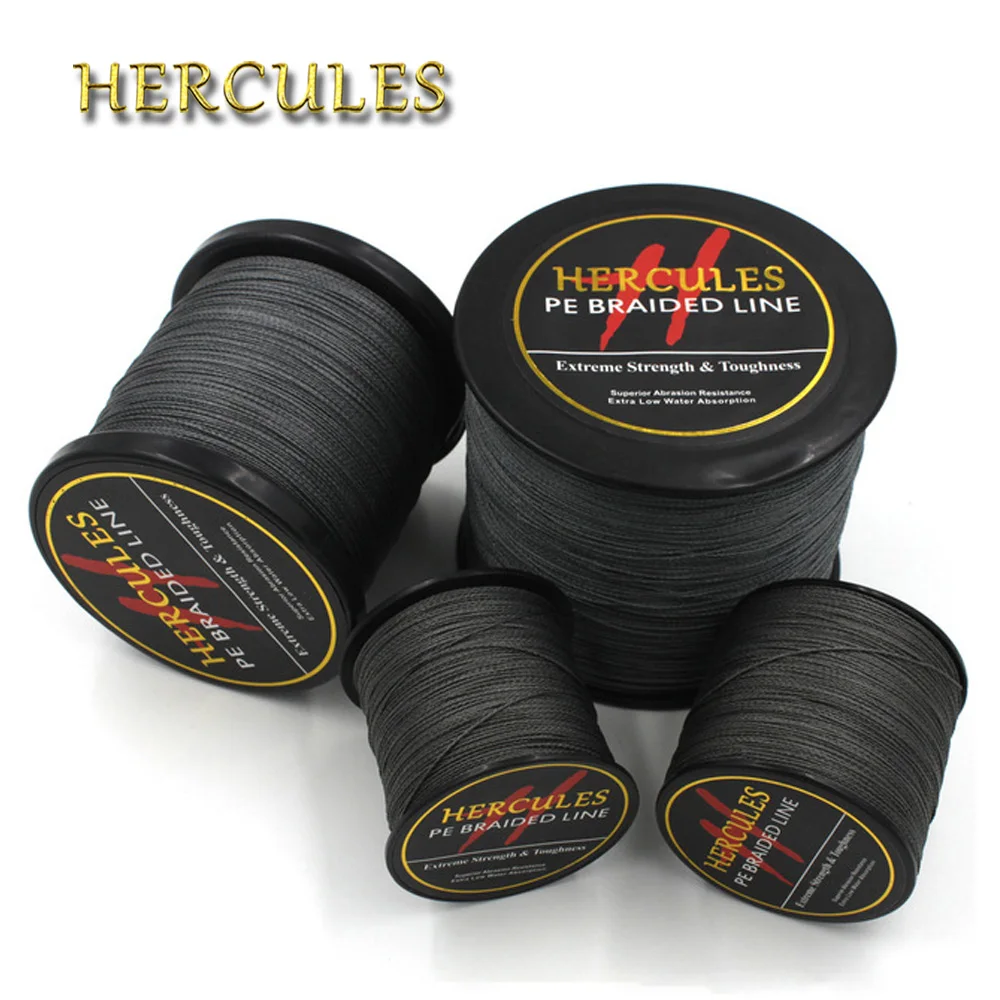 4 пряди 100 м 300 500 1000 1500 2000 серая плетеная леска из полиэтилена Hercules для морской