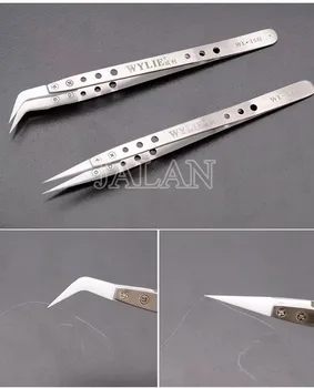 

WL-14H Anti-static Curved Straight Tip Forceps Precision Soldering Tweezers Set Electronic ESD Tweezers Tool