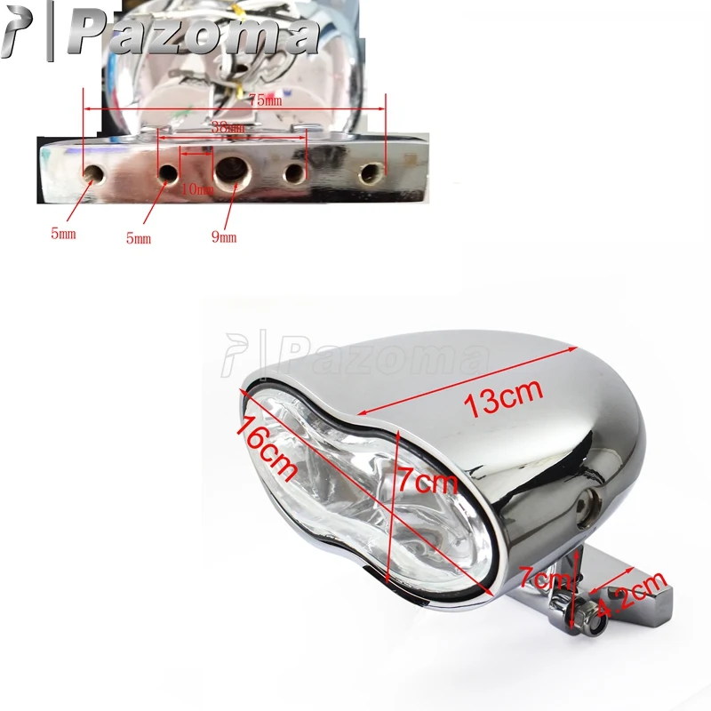МОТОЦИКЛ хром универсальная двойная фара волна заготовка галогенная двойная фара для Harley Choppers таможня Honda Yamaha Suzuki