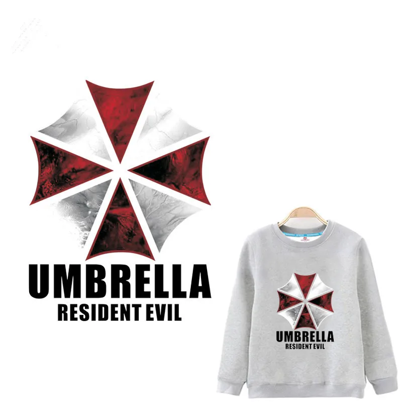 

Resident evil umbrella Iron On A-level Patches Heat Transfer Pyrography For DIY T-Shirt Clothing Decoration Printing 16*23CM