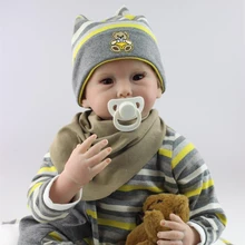 2016 New Arrival 22inch/ 55cm Handmade Reborn Baby Doll Handmade Soft Bady Silicone Lifelike Cool Boy Baby NPK Dolls