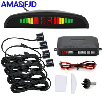 

AMADFJD Car Led Parking Sensor 4 Sensors Auto Car Detector Display Car Parking Radar Monitor Detector System Reverse Backup 22mm