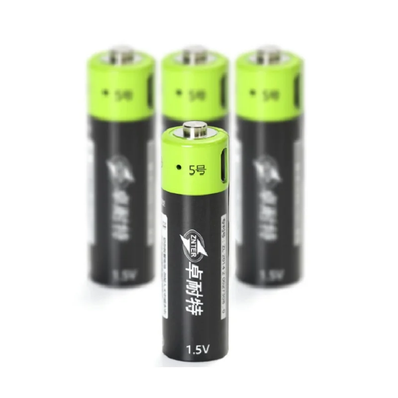 ZNTER AA перезаряжаемая батарея 1,5 V 2A 1250mAh usb зарядная литиевая батарея с микро USB кабелем