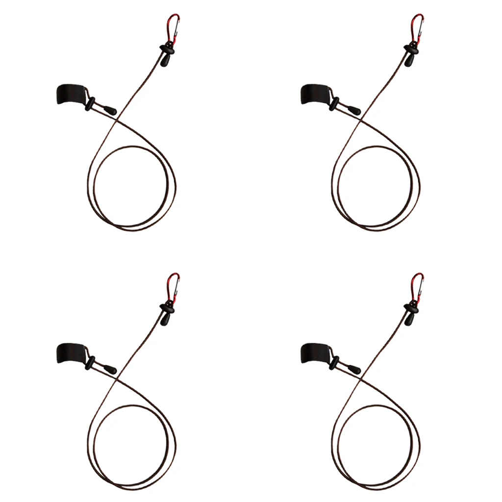 4 Pieces Universal Adjustable Kayak Canoe Paddle Leash Safety Fishing Rod Leash Rowing Boats Coiled Lanyard Cord Tie Rope