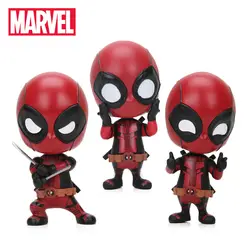 NewMini 10 см игрушки Marvel фигурка Дэдпул Bobble-Head 1/10 масштаб предварительно окрашенный Человек-паук Черная пантера Коллекционная модель куклы