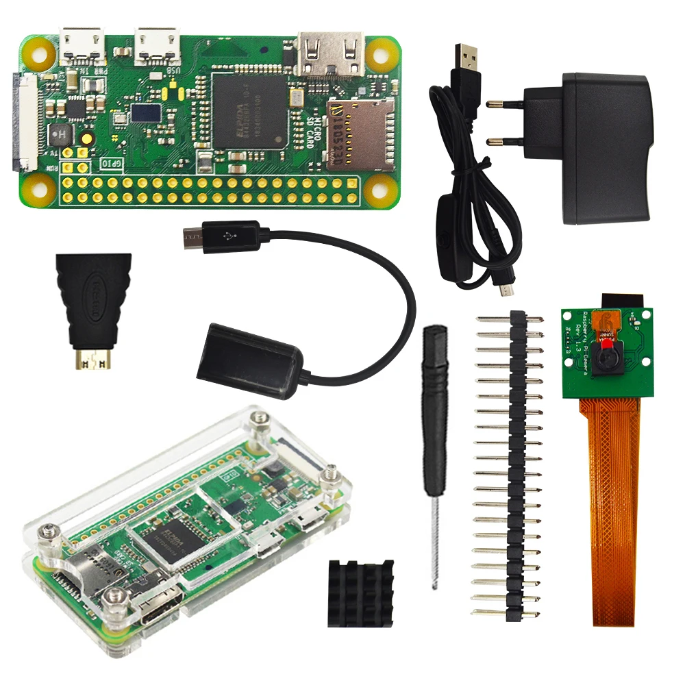 Raspberry Pi Zero W начальный комплект + акриловый чехол радиатор 2x20 контакта GPIO Header лучше