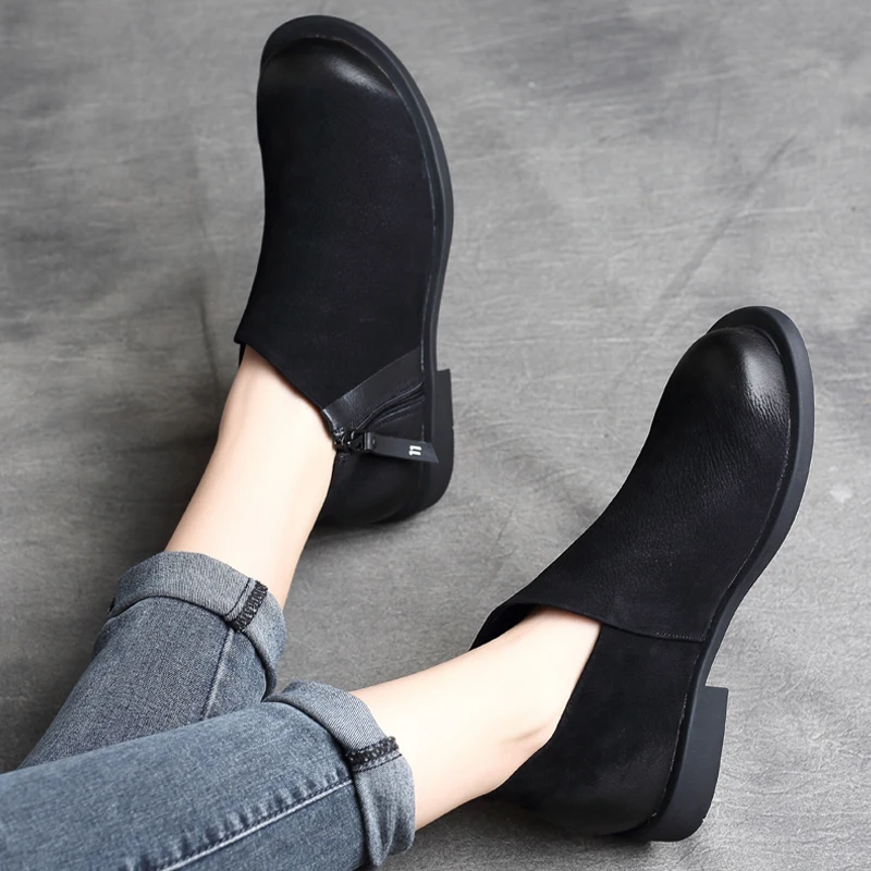 soft low heel boots