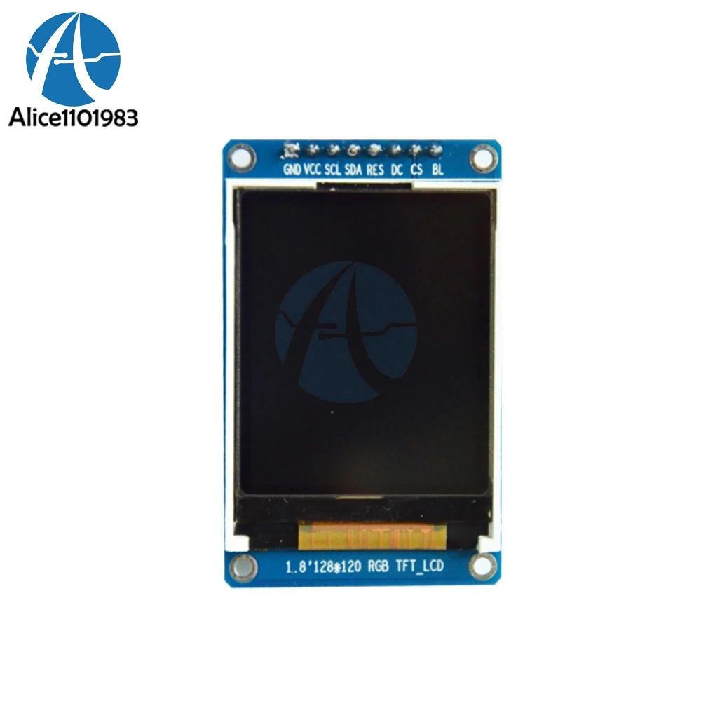 

1.8" Full Color 128x160 SPI 1.8 inch Full Color TFT LCD Display Module ST7735S 3.3V Replace OLED Power Supply for Arduino DIY