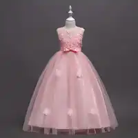 Big Girls Long Princess Appliques Dress 2018 Girls Party Dress Children kids Age 5 6 7 8 9 10 11 12 13 14 15 16 Years old