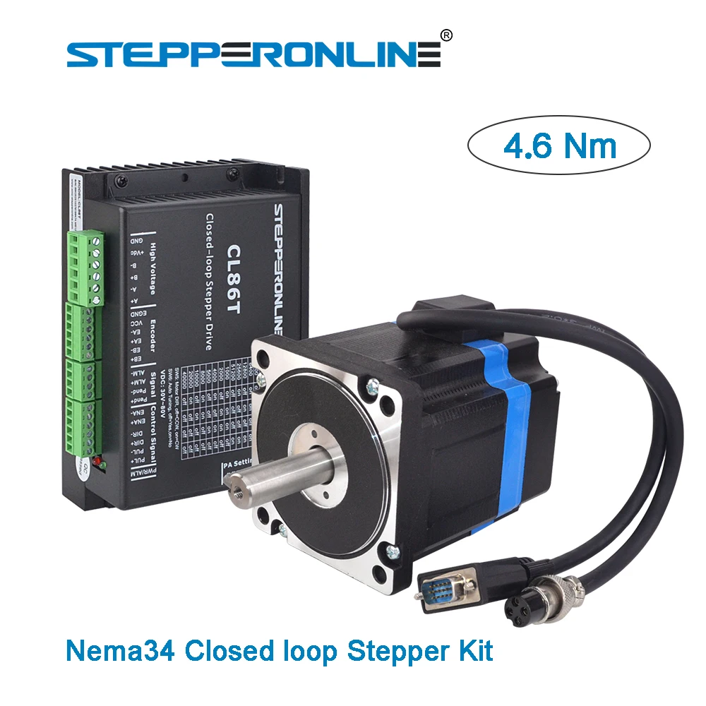 

Nema 34 Closed Loop Stepper Motor Kits 4.6Nm Hybrid 2 Phase Nema34 Step Motor + Driver 0~8.2A 24~80VDC CL86T
