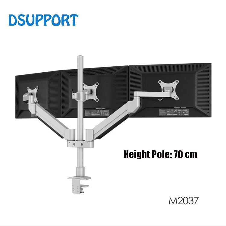 Настольный тройной держатель для монитора с поддержкой алюминия, полный тройной рычаг для монитора с загрузкой 16 кг с 70 см, стойка M2037