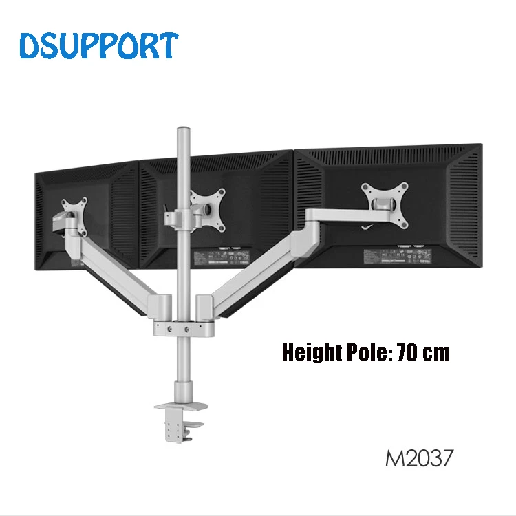 Desktop Triple Monitor Holder Support Aluminum