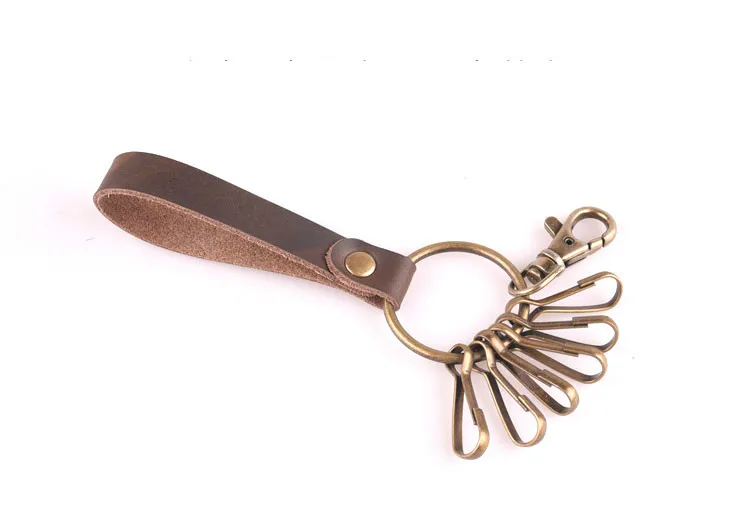 Original-personality-creative-gift-handmade-pendant-key-wallet-retro-leather-ring-leather-bronze-buckle-can-print (3)