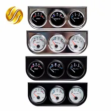 Dragon-Gauge Meter 52mm-Voltage/water-Temp Celsius /oil-Press 3-In-1-Kit Black/chrome-Bezel