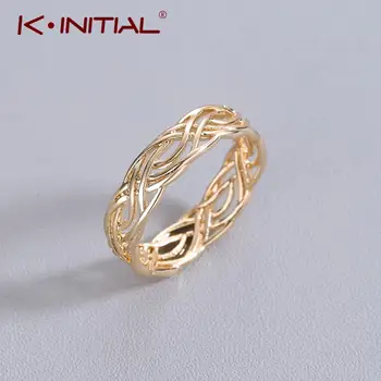 

Kinitial New Arrivals Women's Ring Gold Color X Cross Stereo Surround Hollow Rings For Women Fashion Knuckle Wrap Jewelry
