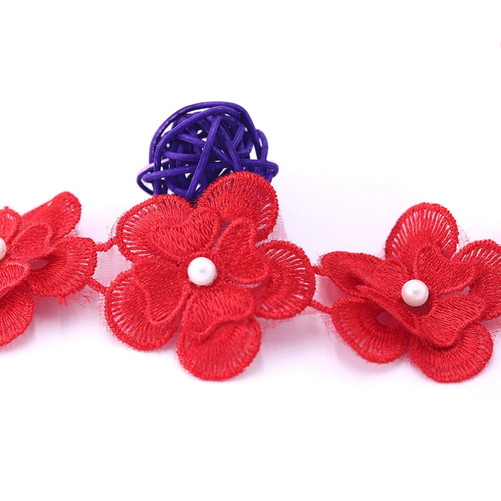 Pearl Lace Flower For Dress Ribbon Lace Trim Knitting Wedding Embroidered DIY Handmade Patchwork Sewing Supplies Craft H630 91cm lace ribbon lace sewing accessories lace sewing supplies lace accessories lace garment accessories lace decoration clothing craft accessories