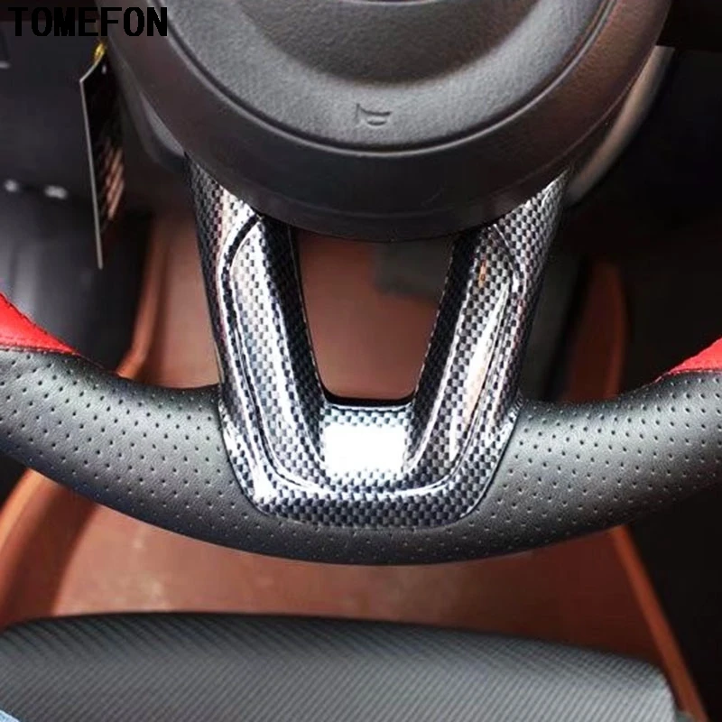 TOMEFON Новый! Аксессуары для салона руля из углеродного волокна MAZDA 3 6 CX 5 CX9 2017 2018