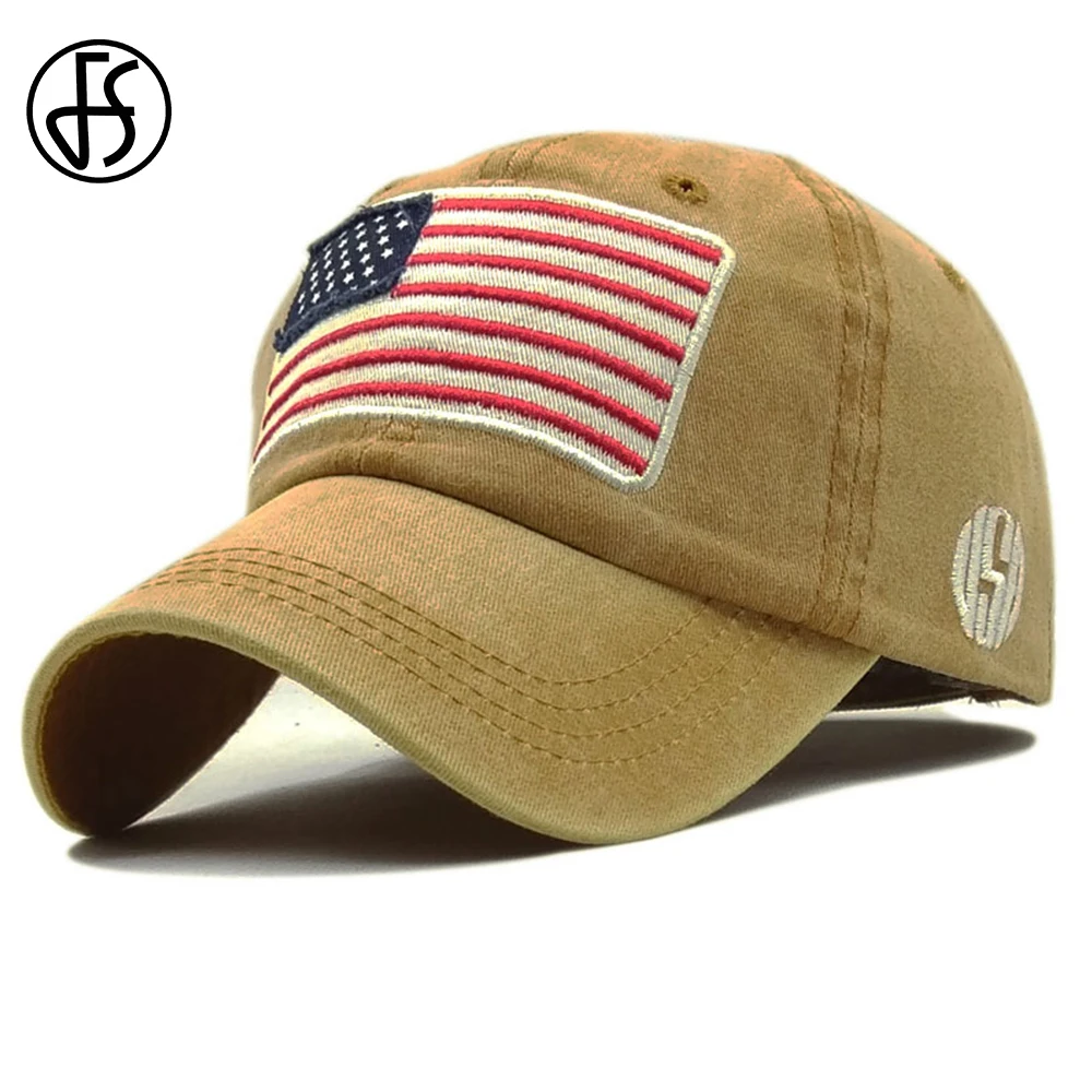 

FS America Flag Embroidery Baseball Caps Gangsta Custom Face Cap For Boys Women Men Yellow Cotton The Weeknd Outdoor Fitted Hats