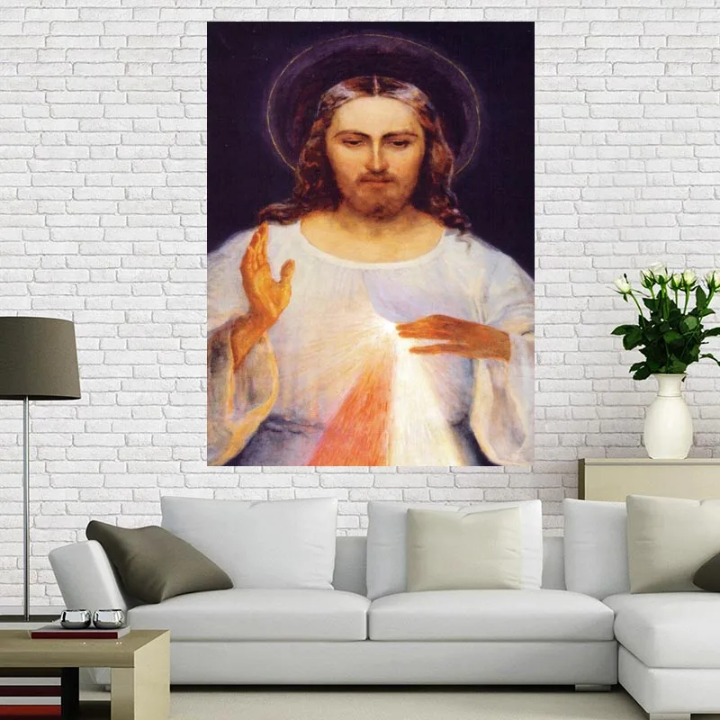Пользовательские Холст плакат милость плакат с изображением Иисуса 60x90 см отделочная ткань для дома ткань стены плакат печать шелковой ткани - Цвет: 7