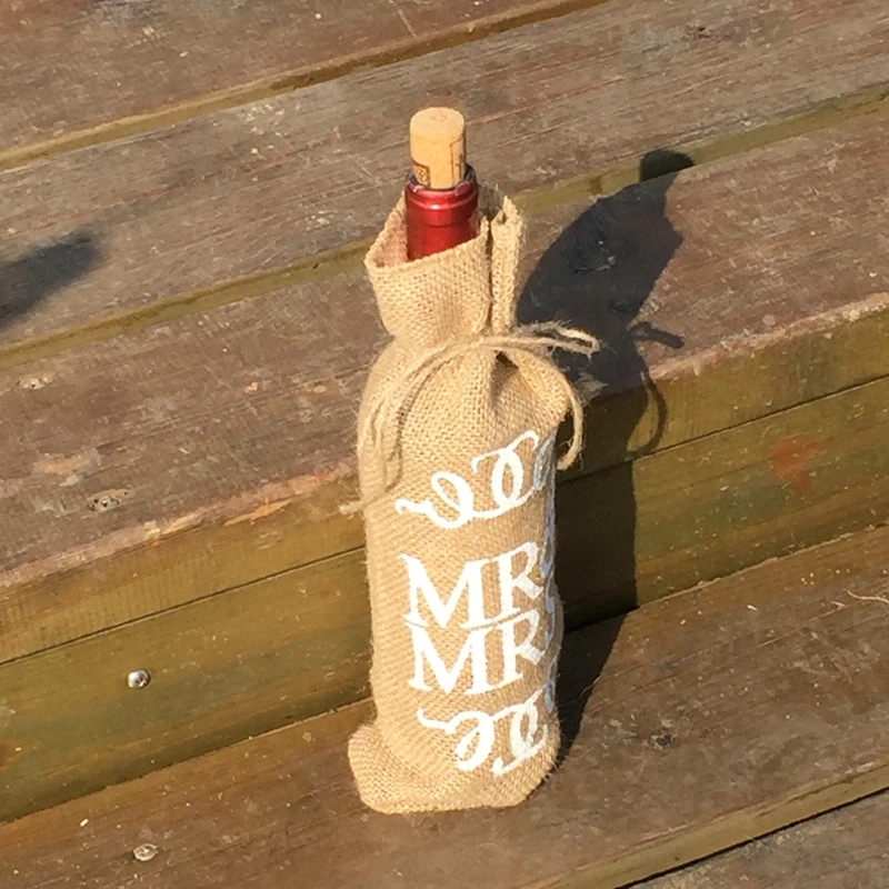 Galabeme 1 шт MR & MRS винная бутылка из джута сумка держатель подарки сумки винтажная