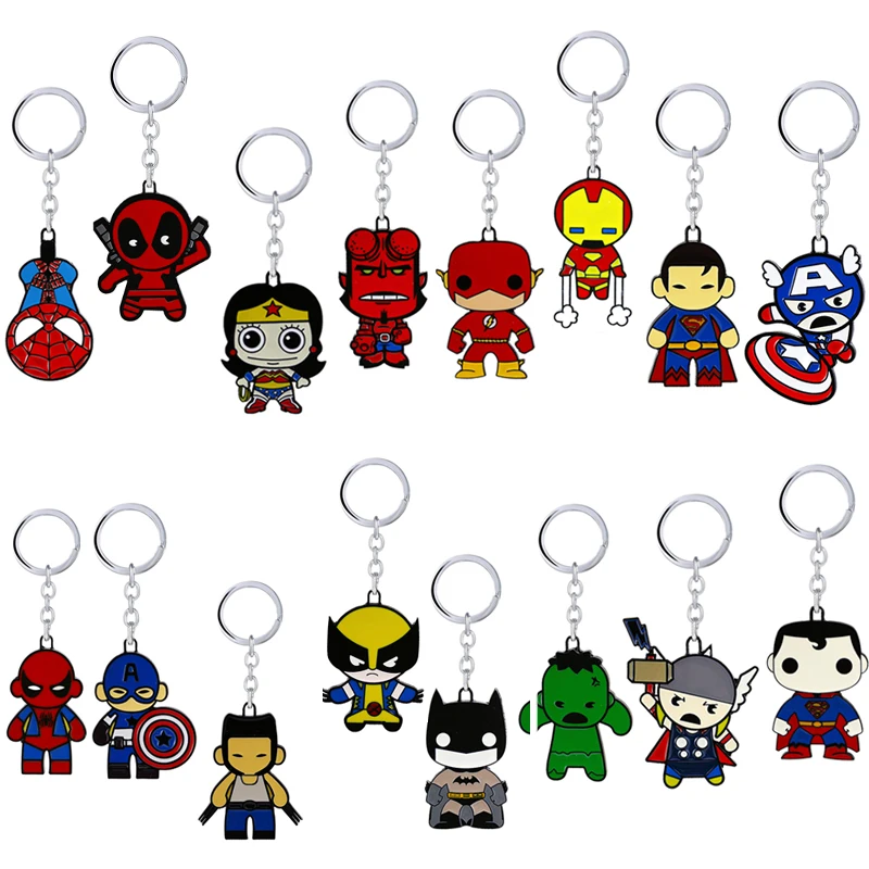 

Marvel Avengers Thor Hammer Hulk Keychain DeadPool Captain America Key Chain Rings Drop Shipping Wholesale Prote Clef llaveros