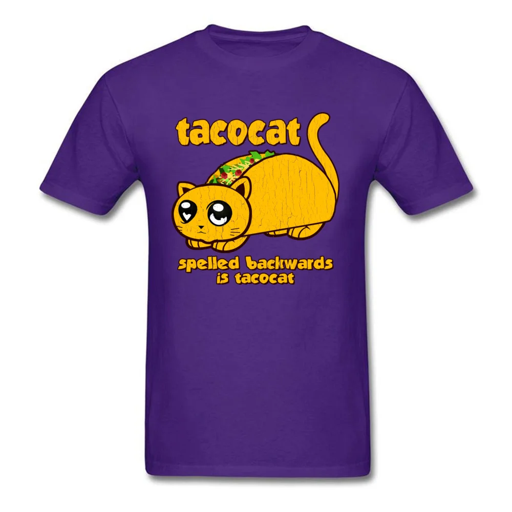 Oversized Men Tops T Shirt Funny tacocat vintage distressed look Top T-shirts All Cotton O-Neck Short Sleeve Tee-Shirt Summer Funny tacocat vintage distressed look purple