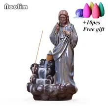 Керамическая Статуя Девы Марии Иисуса Христа статуя курильница для благовоний горелка Ремесленная подставка для ароматических палочек курильница+ 10 шт. конусов