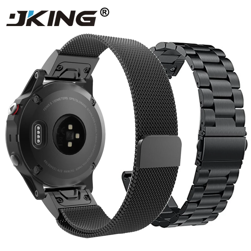 JKING 22 мм Quick Fit Fenix 5 из металла Нержавеющая сталь часы Группа ремешок для Garmin 5/5
