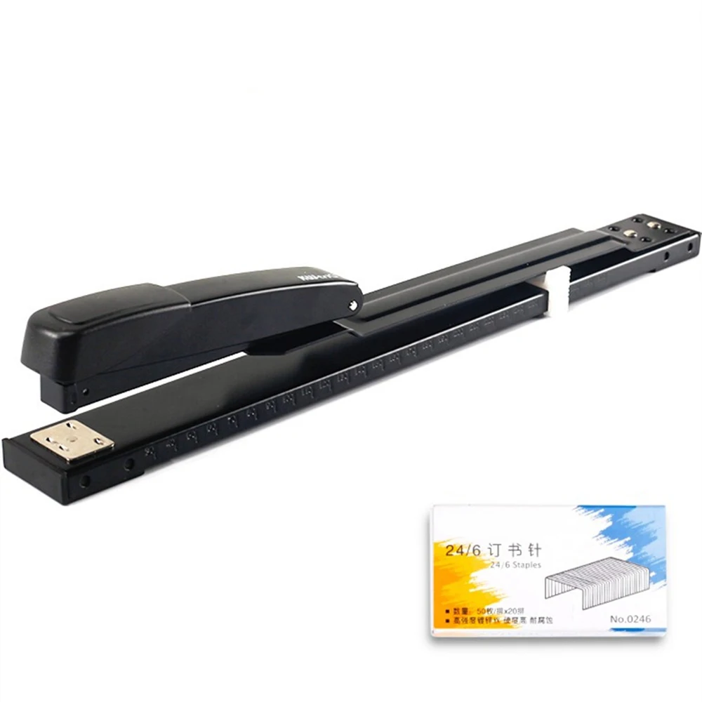 black-make-repair-book-stapler-long-arm-stapler-binding-machine-manual-metal-stapler