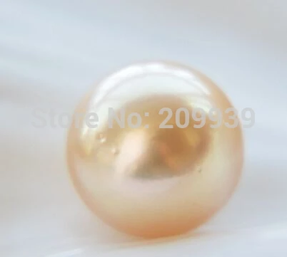 

Hot sell ->@@ N278 A++ REAL nature 15mm round golden south sea pearl bead -Top quality free shipping