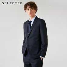 Мужские клетчатые блейзеры с воротником, Классический крой, шерстяная деловая куртка, одежда T | 41835Z504