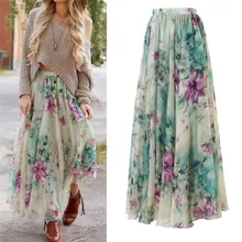 YGYEEG асимметричные юбки Летняя плиссированная юбка с цветочным принтом длиной до щиколотки плиссированная шифоновая юбка макси