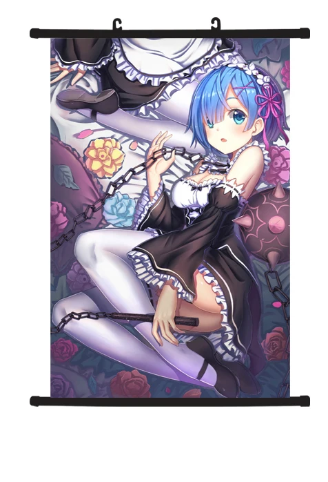 Японское аниме Re Zero kara Hajimeru Isekai Seikatsu Rem постер настенный свиток C | Дом и сад