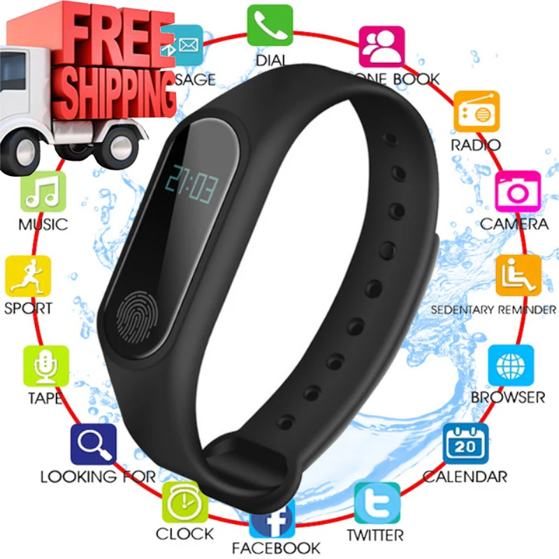 

2019 Smart Wristband M2 Waterproof Band Heart Rate Monitor Bluetooth Bracelet Sleep Fitness Tracker Sports Pedometer