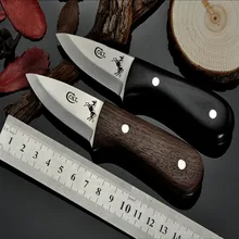 Fixed Knives Mirror 440 Blade Wood Handle Straight Knives Camping Tactical Knife Pocket Ridge EDC Survival Hunting Tools