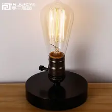 Vintage Retro Industrial negro madera Edison bombilla E27 LED lámpara de mesa de madera Lámpara de lectura sala de estar dormitorio decoración del hogar