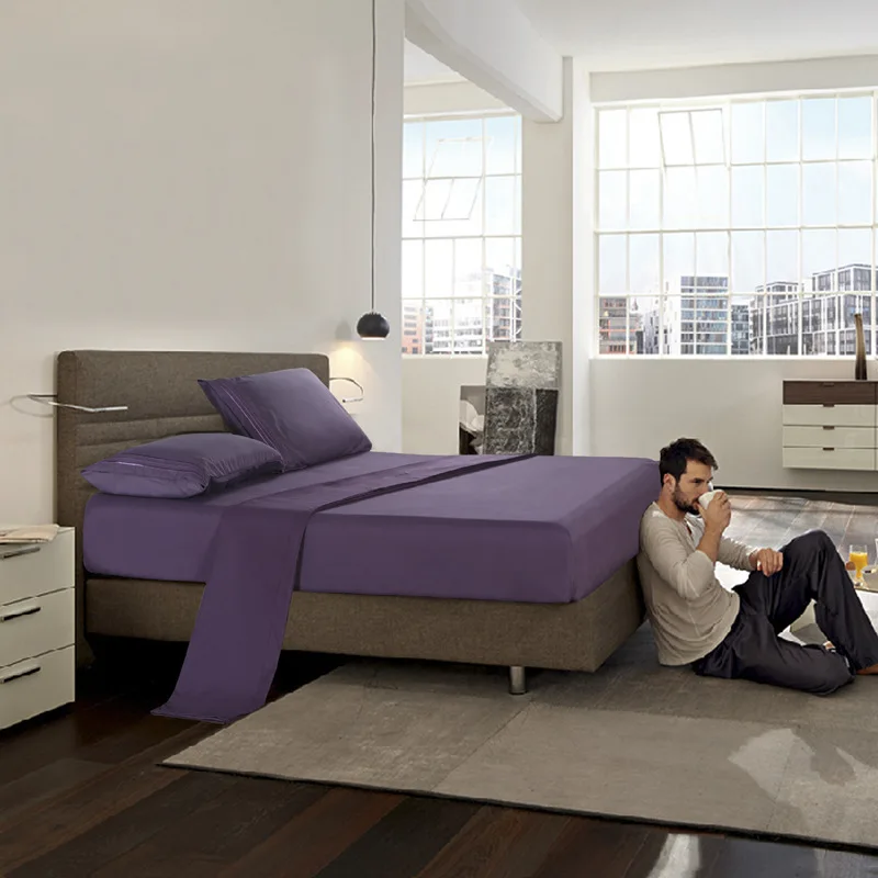Комплект постельного белья из 4 предметов простынь наволочка|sheet set|fitted sheet setbed |