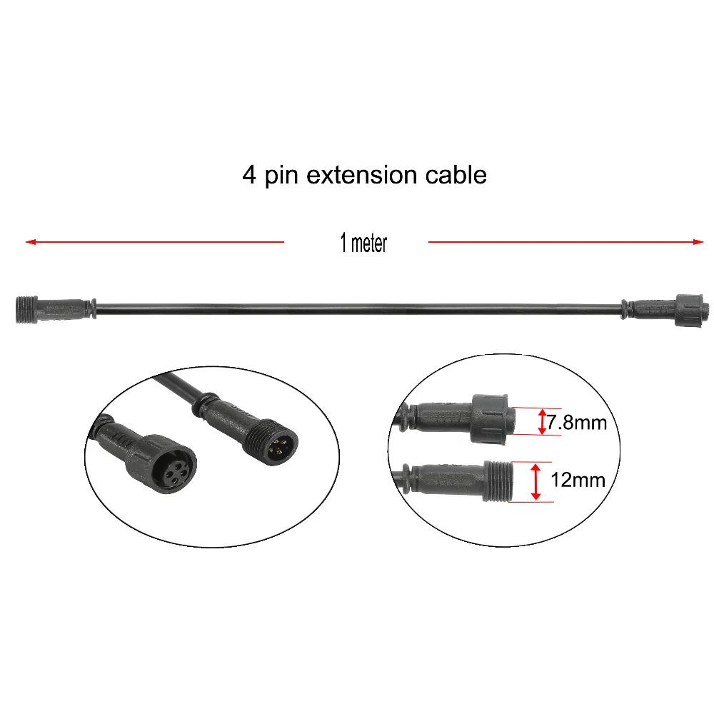 Бренд 4PIN 1 м/2 м/3 м IP67 Водонепроницаемый удлинитель соединительный провод шнур питания провод для RGB цвет светодиодный светильник