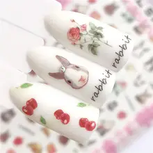 Новые стили наклейки для ногтей серый кролик/олень/Животные серия 3D наклейки для маникюра украшения для ногтей