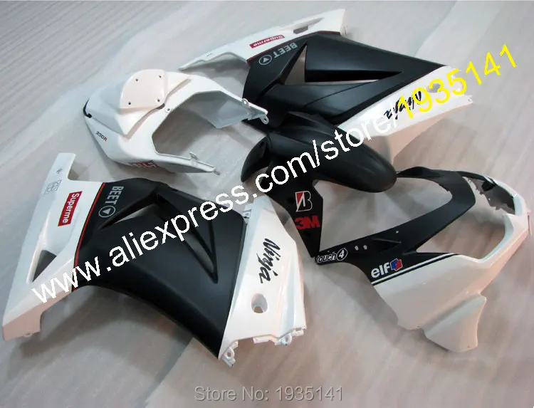 For Kawasaki EX250 white black fairings ZX-250 08 09 10 11 12 ZX 250R Ninja ABS Cowling 2008-2012 (Injection molding) For Kawasaki EX250 white black fairings ZX-250 08 09 10 11 12 ZX 250R Ninja ABS Cowling 2008-2012 (Injection molding)