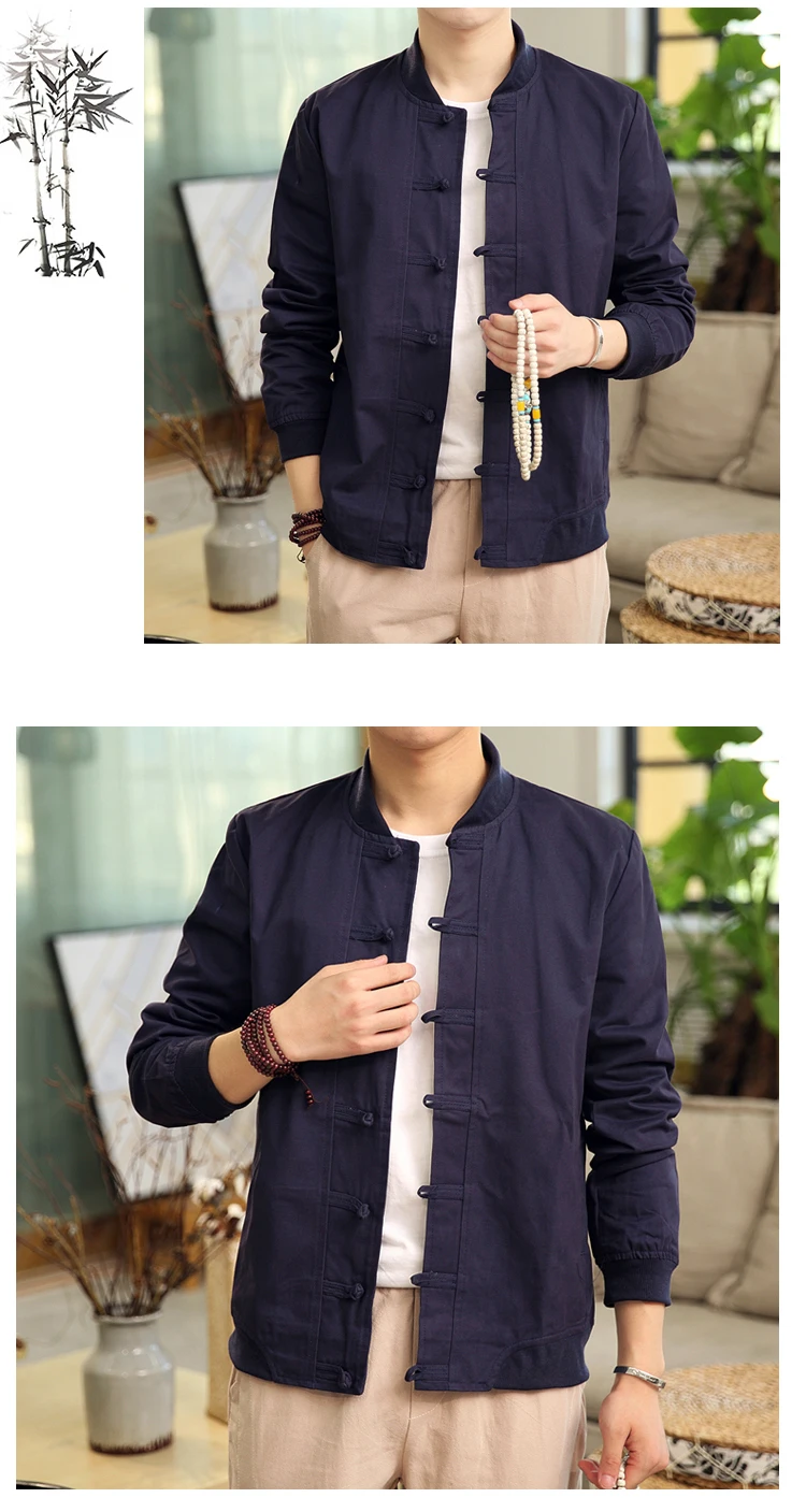 New Spring Bomber Jacket ArmyGreen Chinese Style Men Jackets Cotton Casual Shirt Coats Traditional Clothes chaqueta hombre