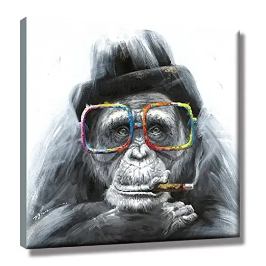 

New Handmade Modern Abstract Cartoon Animal Oil Painting Gorilla On Canvas Wall Art Artwork for Kid's Room Decorative no frame