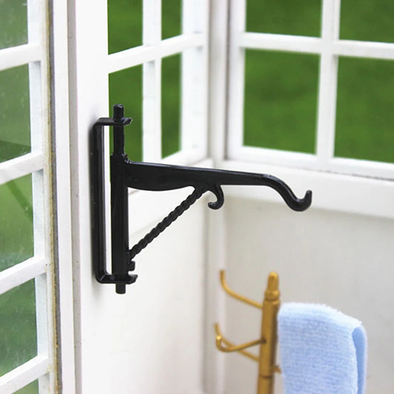 

New sale1:12 Pretend Play Wall Hanger Furniture Toys Dollhouse Miniatures Black Hook Hanger for Children Dolls Accessories