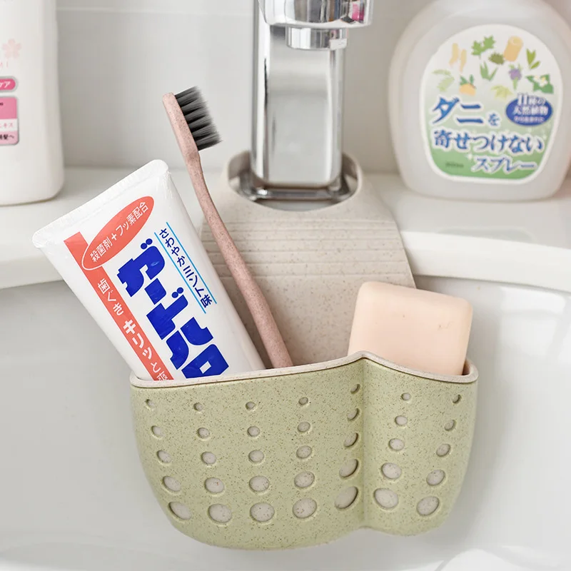 

1pc Kitchen Sponge Drain Holder Wheat Fiber Wash Storage Rack Basket Bag Bathroom Storage Tools Sink Holder Kitchen Accessory